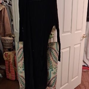 bp Black Ribbed Knit Long Cardigan